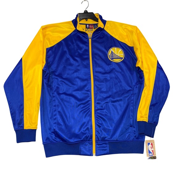 Majestic Other - Golden State Warriors NBA Track Jacket Mens XLT BlueYellow Full Zip Majestic NWT